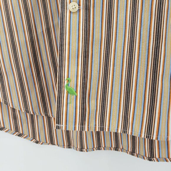 TAILORBYRD Striped Button Down Dress Shirt 2-Ply Cotton L Vertical Stripe - Picture 2 of 5